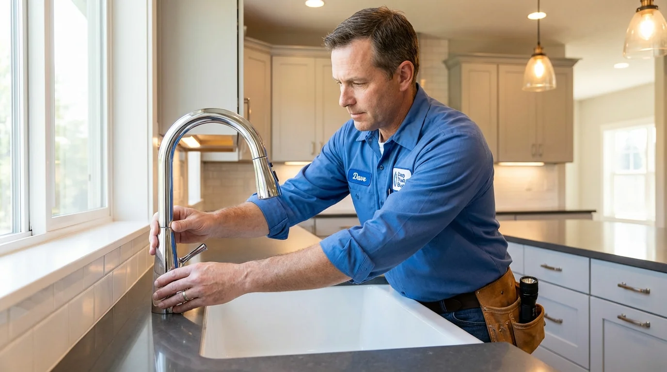 Kitchen faucet installation by Johns Plumbing LLC in Lee